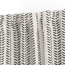 Mud Cloth Curtain Panel - Herringbone Chevron Minimalist Stripes Custom Mudcloth_3_Inverted_&_Vertical By Kelly_Korver - thumbnail 3