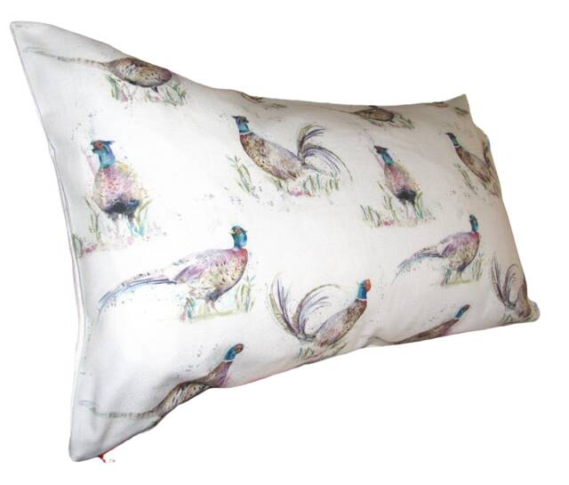 Voyage Dashing Pheasants Filled Bolster Cushion
