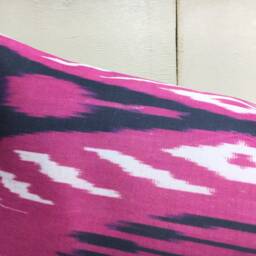 Silk Ikat Lumbar Pillow Cover, Handwoven Accent 10x24 - thumbnail 2