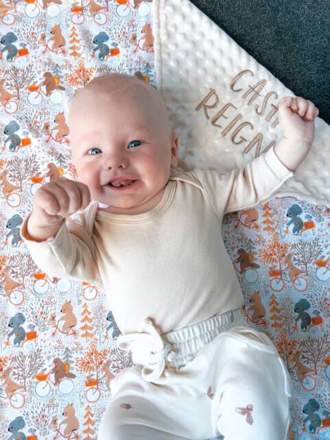 Australian Animal Adventures Personalised Baby Blanket, Neutral Embroidered Minky Blanket, Newborn Gift, Personalized Name Blanket - image 1