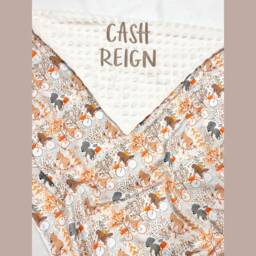 Australian Animal Adventures Personalised Baby Blanket, Neutral Embroidered Minky Blanket, Newborn Gift, Personalized Name Blanket - thumbnail 3