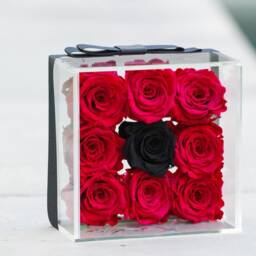 Personalized Acrylic Boxes- Ombre, Custom Design With Preserved Roses - Infinite Valentines Day Gifts Proposal - thumbnail 3