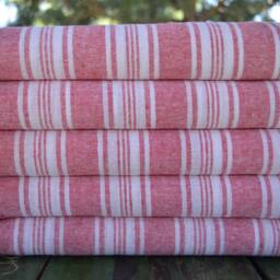 "Red & White Towel, Turkish Peshtemal, Wholesale Towel, 32""x65" - thumbnail 2