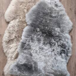 Beige Luxury Silky Soft Genuine Sheepskin Rug Throw - thumbnail 3