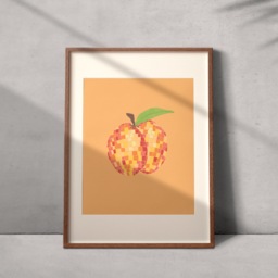 Disco Peach Wall Print - Ball Fruit Poster Food & Drink Illustration Peachy Trendy Artwork Aesthetic Art - thumbnail 2