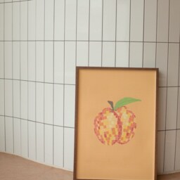 Disco Peach Wall Print - Ball Fruit Poster Food & Drink Illustration Peachy Trendy Artwork Aesthetic Art - thumbnail 3