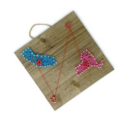 Two State String Art - Long Distance States Connected Hearts Wall Art, United Travel Themed Gifts - thumbnail 3