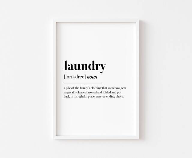 Laundry Definition - Home Print Utility Room Prints Wall Art Bathroom Quote - image 1