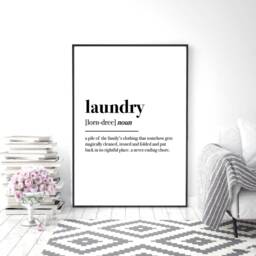 Laundry Definition - Home Print Utility Room Prints Wall Art Bathroom Quote - thumbnail 2