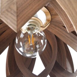 L18O, 50cm Handmade Walnut Wood Veneer Pendant Lamp - Ceiling Chandelier Design - thumbnail 4