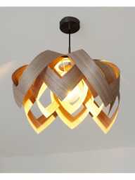 L18O, 50cm Handmade Walnut Wood Veneer Pendant Lamp - Ceiling Chandelier Design