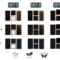 Office Desk Organizer Set Wooden Gift For Christmas Catch All Trays + Pen Holder Sticky Note - Accessories Decorations - thumbnail 3
