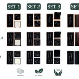 Office Desk Organizer Set Wooden Gift For Christmas Catch All Trays + Pen Holder Sticky Note - Accessories Decorations - thumbnail 2