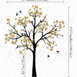 Large Nursery Wall Decoration White Tree Decals Nursery Living Room Tattoo Kw004 - thumbnail 2