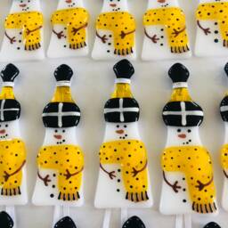 Cornish Flag Snowman Fused Glass Christmas Decoration, Christmas, Snowman, Fused Cornwall - thumbnail 3