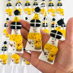 Cornish Flag Snowman Fused Glass Christmas Decoration, Christmas, Snowman, Fused Cornwall - thumbnail 2