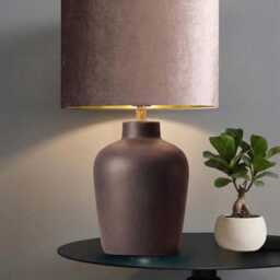 New Luxury Premium Quality Glamour Mauve Velvet Fabric With Brushed Metallics Lining Lamp Shade Pendant Light in Multi Sizes - thumbnail 2