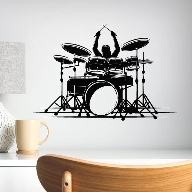 Drummer Vinyl Wall Decal Drums School Music Lover Sound Studio Musical Instrument Room Decoration Interior Stickers Mural - #2929Di - image 1