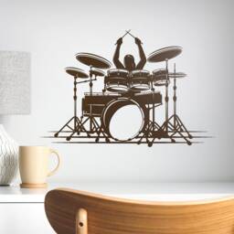 Drummer Vinyl Wall Decal Drums School Music Lover Sound Studio Musical Instrument Room Decoration Interior Stickers Mural - #2929Di - thumbnail 3