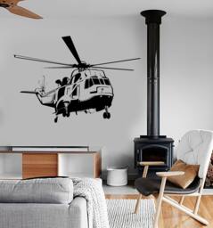 Wall Vinyl Helicopter Army Air Force Guaranteed Quality Decal Mural Art 1644Dz - thumbnail 1