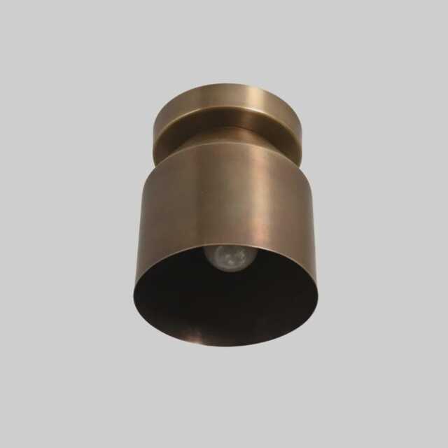 Mid Century Modern Brass Flush Mount Ceiling Light, Retro Sconce - image 1