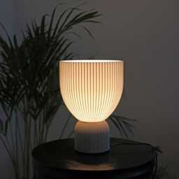 Lamp O Snow White Minimalist Modern Lamp 3D Printing Made Of Bioplastic - thumbnail 4