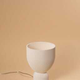 Lamp O Snow White Minimalist Modern Lamp 3D Printing Made Of Bioplastic - thumbnail 2