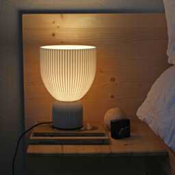 Lamp O Snow White Minimalist Modern Lamp 3D Printing Made Of Bioplastic - thumbnail 3