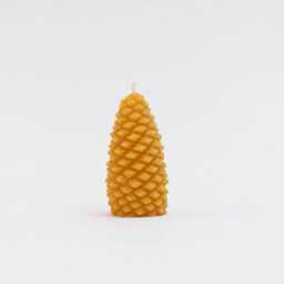 Natural Sugar Pine Cone Candle, Hand-Poured Home Accent, Handmade Beeswax Festive Holiday Decor - thumbnail 1