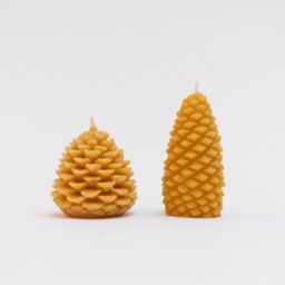 Natural Sugar Pine Cone Candle, Hand-Poured Home Accent, Handmade Beeswax Festive Holiday Decor - thumbnail 3