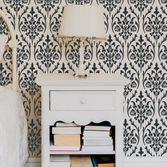 Bernice Damask Wall Allover Stencil For Diy Home Decor - image 1