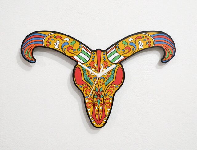 Sugar Skull Goat - Wall Clock - image 1
