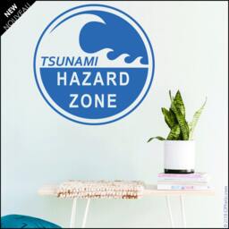 Tsunami Hazard Zone Wall Decal Pacific Ocean Sign - thumbnail 2