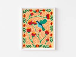 Humming Bird Art Print, Humming Gift For Lovers, Watchers, Bird, Small Art, Print - thumbnail 1