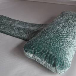 Green Chenille Upholstery Fabric Hanging Armchair Sofa Headrest Bolster Cushion With Inner Pad - thumbnail 4