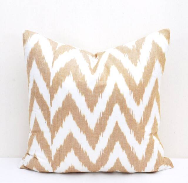 Handmade 20x20 Chevron Ikat Pillow Cover, Decorative Throw - image 1