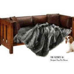 Plush Faux Fur Throw Blanket, Gray Tipped Wolf, Usa Made - thumbnail 1