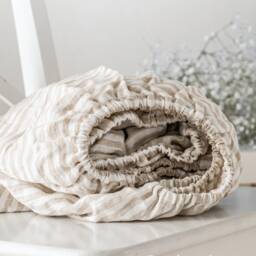 Linen Fitted Sheet - Bedding Natural Mattress Cover Bed 1 - thumbnail 4