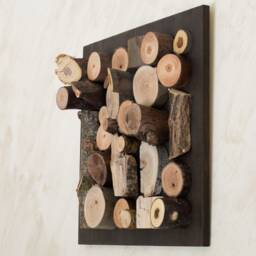 Recycled Log Wall Art For Entryway Organic Sculpture - Handcrafted Wooden Artwork Natural Essence - thumbnail 3