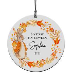 Personalised My First Halloween, Gift For Baby Girl Or Boy, Add Any Name, Wooden Bauble, Halloween Decoration, Keepsake Ornament - thumbnail 2