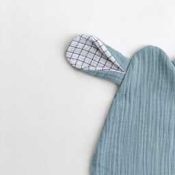 Doudou For Babies, Organic Cotton Doudou, Muslin Blanket Mint Doudou Bunny Baby Ears - thumbnail 2