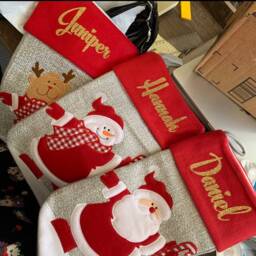 Beautiful Christmas Stockings. High Quality Santa, Mrs Claus, Rudolph & Snowman With Custom Names in Plain, Metallic Or Glitter Printing - thumbnail 4