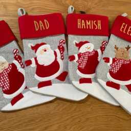 Beautiful Christmas Stockings. High Quality Santa, Mrs Claus, Rudolph & Snowman With Custom Names in Plain, Metallic Or Glitter Printing - thumbnail 2
