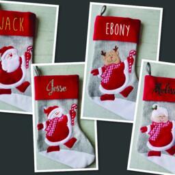 Beautiful Christmas Stockings. High Quality Santa, Mrs Claus, Rudolph & Snowman With Custom Names in Plain, Metallic Or Glitter Printing - thumbnail 3