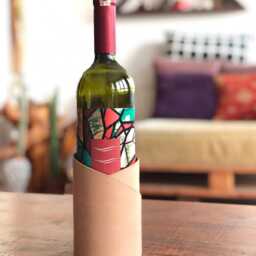 Leather Wine Bottle Holder Housewarming Dinner Party Gifts - thumbnail 2