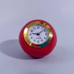 Small Desk Clock, Ball Shaped Deep Red Ceramic Desk Red Shelf Vitage Retro Style Clock, Table Clock - thumbnail 1