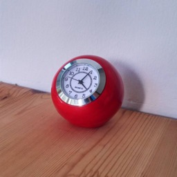 Small Desk Clock, Ball Shaped Deep Red Ceramic Desk Red Shelf Vitage Retro Style Clock, Table Clock - thumbnail 2