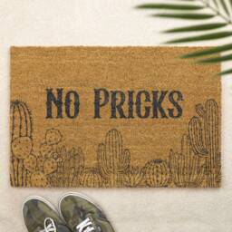 No Pricks Cactus Brush Door Mat Front Custom Printed First Home Family Gift Couples - thumbnail 1