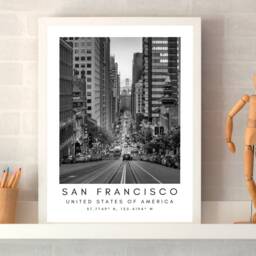 San Francisco Skyline Print Black & White Cityscape Wall Art - thumbnail 2