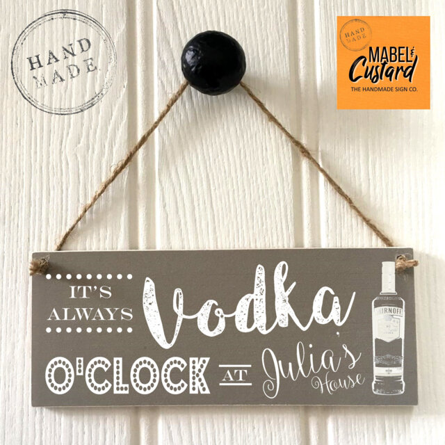 Vodka O'clock Personalised Sign - Garden Bar Vodka Gifts Adult Drinks Gift House - image 1